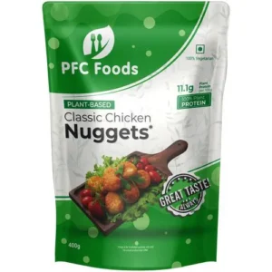 PFC Foods Plant Based Chicken Nuggets - Classic, Protein Rich, Tastes Like Chicken, 400 g Pouch